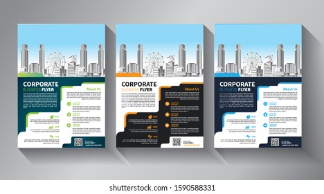 Business abstract vector template. Brochure design, cover modern layout, annual report, poster, flyer in A4 with colorful triangles, geometric shapes for tech, science, market with light background