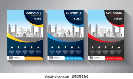 Business abstract vector template. Brochure design, cover modern layout, annual report, poster, flyer in A4 with colorful triangles, geometric shapes for tech, science, market with light background