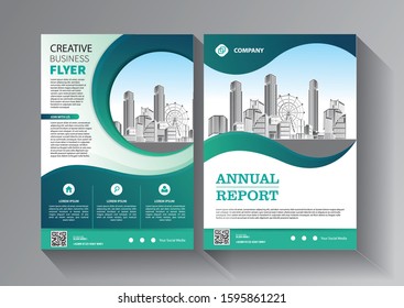 Business abstract vector template. Brochure design, cover modern layout, annual report, poster, flyer in A4 with colorful triangles, geometric shapes for tech, science, market with light background