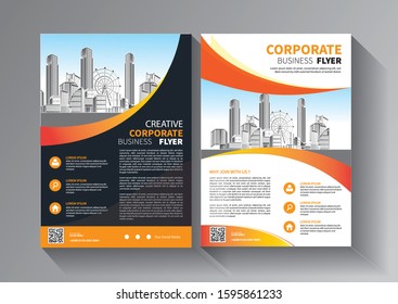 Business abstract vector template. Brochure design, cover modern layout, annual report, poster, flyer in A4 with colorful triangles, geometric shapes for tech, science, market with light background
