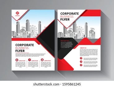 Business abstract vector template. Brochure design, cover modern layout, annual report, poster, flyer in A4 with colorful triangles, geometric shapes for tech, science, market with light background