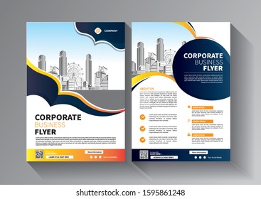 Business abstract vector template. Brochure design, cover modern layout, annual report, poster, flyer in A4 with colorful triangles, geometric shapes for tech, science, market with light background