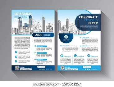 Business abstract vector template. Brochure design, cover modern layout, annual report, poster, flyer in A4 with colorful triangles, geometric shapes for tech, science, market with light background