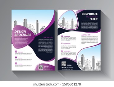 Business abstract vector template. Brochure design, cover modern layout, annual report, poster, flyer in A4 with colorful triangles, geometric shapes for tech, science, market with light background