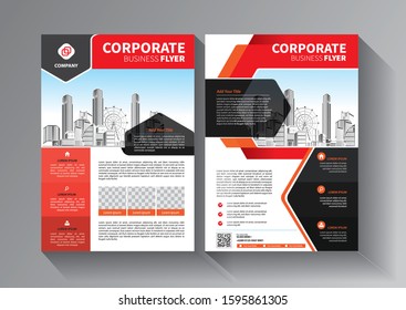 Business abstract vector template. Brochure design, cover modern layout, annual report, poster, flyer in A4 with colorful triangles, geometric shapes for tech, science, market with light background