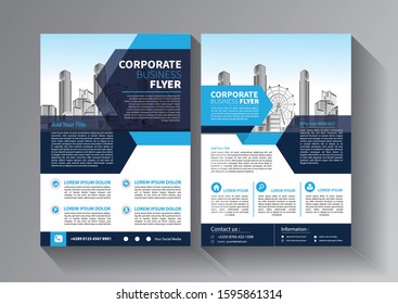 Business abstract vector template. Brochure design, cover modern layout, annual report, poster, flyer in A4 with colorful triangles, geometric shapes for tech, science, market with light background