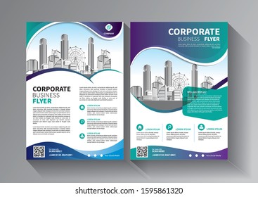 Business abstract vector template. Brochure design, cover modern layout, annual report, poster, flyer in A4 with colorful triangles, geometric shapes for tech, science, market with light background