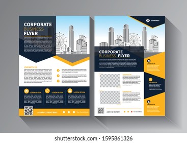 Business abstract vector template. Brochure design, cover modern layout, annual report, poster, flyer in A4 with colorful triangles, geometric shapes for tech, science, market with light background
