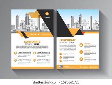 Business abstract vector template. Brochure design, cover modern layout, annual report, poster, flyer in A4 with colorful triangles, geometric shapes for tech, science, market with light background