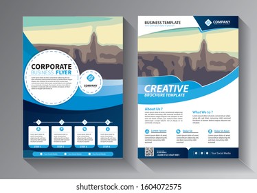 Business abstract vector template. Brochure design, cover modern layout, annual report, poster, flyer in A4 with colorful triangles, geometric shapes for tech, science, market with light background