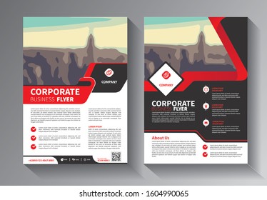 Business abstract vector template. Brochure design, cover modern layout, annual report, poster, flyer in A4 with colorful triangles, geometric shapes for tech, science, market with light background