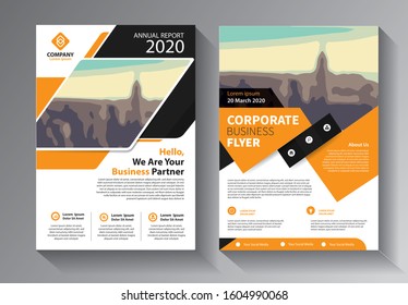 Business abstract vector template. Brochure design, cover modern layout, annual report, poster, flyer in A4 with colorful triangles, geometric shapes for tech, science, market with light background
