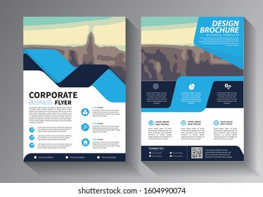 Business abstract vector template. Brochure design, cover modern layout, annual report, poster, flyer in A4 with colorful triangles, geometric shapes for tech, science, market with light background