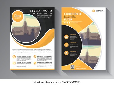Business abstract vector template. Brochure design, cover modern layout, annual report, poster, flyer in A4 with colorful triangles, geometric shapes for tech, science, market with light background