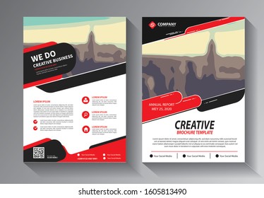 Business abstract vector template. Brochure design, cover modern layout, annual report, poster, flyer in A4 with colorful triangles, geometric shapes for tech, science, market with light background