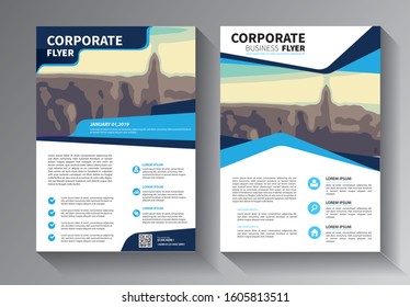 Business abstract vector template. Brochure design, cover modern layout, annual report, poster, flyer in A4 with colorful triangles, geometric shapes for tech, science, market with light background