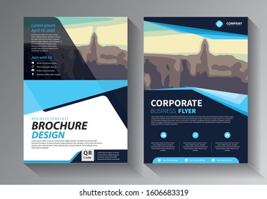 Business abstract vector template. Brochure design, cover modern layout, annual report, poster, flyer in A4 with colorful triangles, geometric shapes for tech, science, market with light background