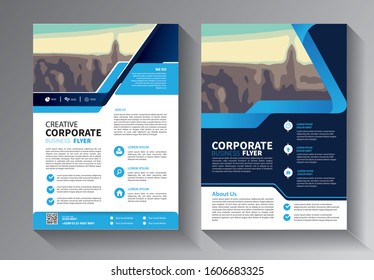 Business abstract vector template. Brochure design, cover modern layout, annual report, poster, flyer in A4 with colorful triangles, geometric shapes for tech, science, market with light background