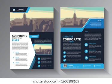 Business abstract vector template. Brochure design, cover modern layout, annual report, poster, flyer in A4 with colorful triangles, geometric shapes for tech, science, market with light background