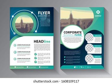 Business abstract vector template. Brochure design, cover modern layout, annual report, poster, flyer in A4 with colorful triangles, geometric shapes for tech, science, market with light background