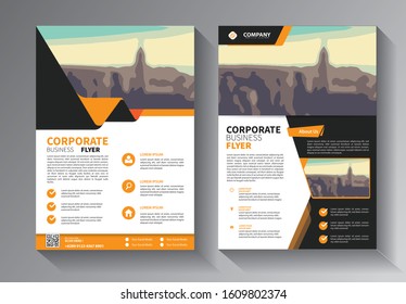 Business abstract vector template. Brochure design, cover modern layout, annual report, poster, flyer in A4 with colorful triangles, geometric shapes for tech, science, market with light background