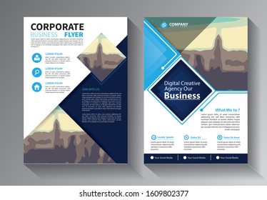 Business abstract vector template. Brochure design, cover modern layout, annual report, poster, flyer in A4 with colorful triangles, geometric shapes for tech, science, market with light background