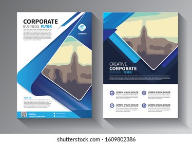 Business abstract vector template. Brochure design, cover modern layout, annual report, poster, flyer in A4 with colorful triangles, geometric shapes for tech, science, market with light background