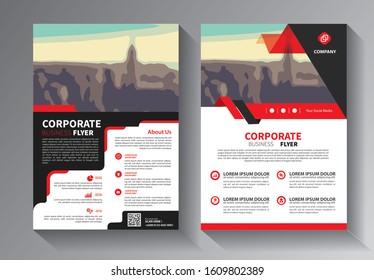 Business abstract vector template. Brochure design, cover modern layout, annual report, poster, flyer in A4 with colorful triangles, geometric shapes for tech, science, market with light background