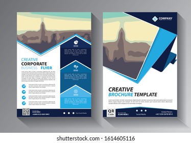 Business abstract vector template. Brochure design, cover modern layout, annual report, poster, flyer in A4 with colorful triangles, geometric shapes for tech, science, market with light background