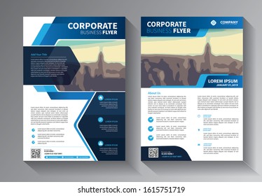 Business abstract vector template. Brochure design, cover modern layout, annual report, poster, flyer in A4 with colorful triangles, geometric shapes for tech, science, market with light background