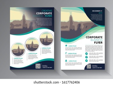 Business abstract vector template. Brochure design, cover modern layout, annual report, poster, flyer in A4 with colorful triangles, geometric shapes for tech, science, market with light background