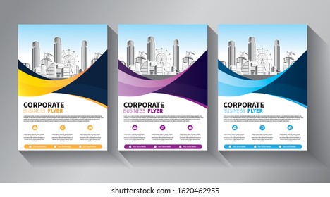 Business abstract vector template. Brochure design, cover modern layout, annual report, poster, flyer in A4 with colorful triangles, geometric shapes for tech, science, market with light background