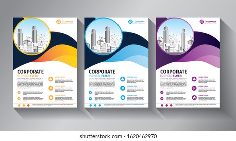 Business abstract vector template. Brochure design, cover modern layout, annual report, poster, flyer in A4 with colorful triangles, geometric shapes for tech, science, market with light background