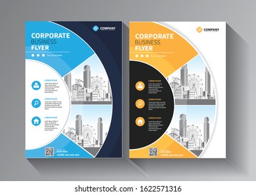 Business abstract vector template. Brochure design, cover modern layout, annual report, poster, flyer in A4 with colorful triangles, geometric shapes for tech, science, market with light background