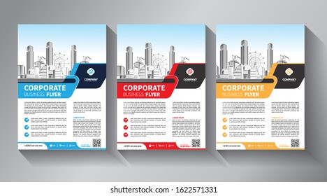 Business abstract vector template. Brochure design, cover modern layout, annual report, poster, flyer in A4 with colorful triangles, geometric shapes for tech, science, market with light background