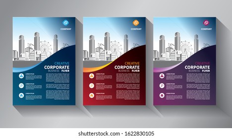 Business abstract vector template. Brochure design, cover modern layout, annual report, poster, flyer in A4 with colorful triangles, geometric shapes for tech, science, market with light background