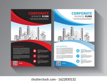 Business abstract vector template. Brochure design, cover modern layout, annual report, poster, flyer in A4 with colorful triangles, geometric shapes for tech, science, market with light background