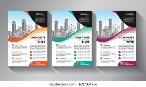 Business abstract vector template. Brochure design, cover modern layout, annual report, poster, flyer in A4 with colorful triangles, geometric shapes for tech, science, market with light background