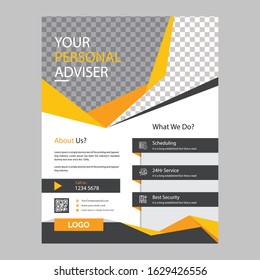 Business abstract vector template. Brochure design, cover modern layout, annual report, poster, flyer in A4 with colorful triangles, geometric shapes for tech, science, market with light background
