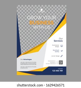 Business abstract vector template. Brochure design, cover modern layout, annual report, poster, flyer in A4 with colorful triangles, geometric shapes for tech, science, market with light background