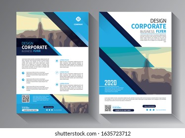 Business abstract vector template. Brochure design, cover modern layout, annual report, poster, flyer in A4 with colorful triangles, geometric shapes for tech, science, market with light background