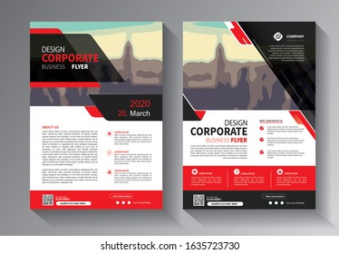 Business abstract vector template. Brochure design, cover modern layout, annual report, poster, flyer in A4 with colorful triangles, geometric shapes for tech, science, market with light background