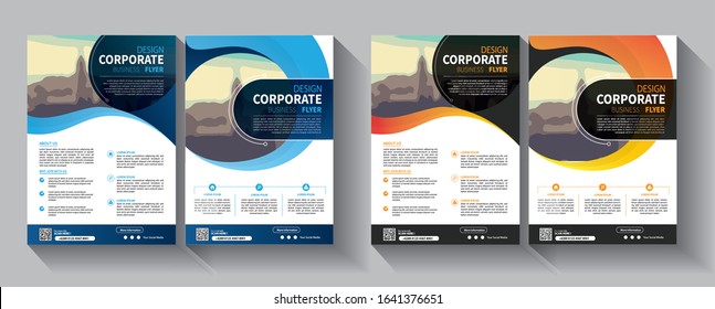 Business abstract vector template. Brochure design, cover modern layout, annual report, poster, flyer in A4 with colorful triangles, geometric shapes for tech, science, market with light background