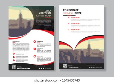 Business abstract vector template. Brochure design, cover modern layout, annual report, poster, flyer in A4 with colorful triangles, geometric shapes for tech, science, market with light background