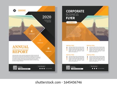 Business abstract vector template. Brochure design, cover modern layout, annual report, poster, flyer in A4 with colorful triangles, geometric shapes for tech, science, market with light background