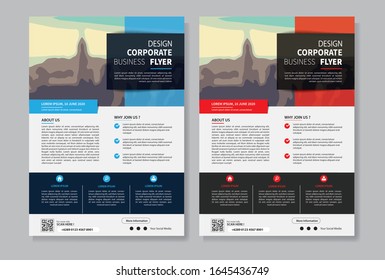 Business abstract vector template. Brochure design, cover modern layout, annual report, poster, flyer in A4 with colorful triangles, geometric shapes for tech, science, market with light background