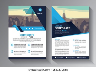 Business abstract vector template. Brochure design, cover modern layout, annual report, poster, flyer in A4 with colorful triangles, geometric shapes for tech, science, market with light background
