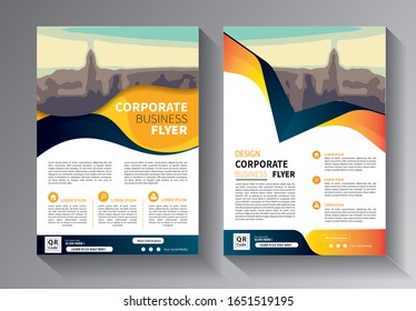 Business abstract vector template. Brochure design, cover modern layout, annual report, poster, flyer in A4 with colorful triangles, geometric shapes for tech, science, market with light background