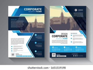 Business abstract vector template. Brochure design, cover modern layout, annual report, poster, flyer in A4 with colorful triangles, geometric shapes for tech, science, market with light background