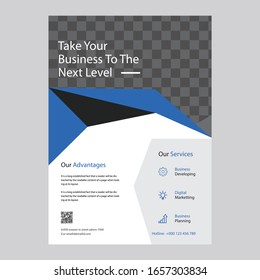 Business abstract vector template. Brochure design, cover modern layout, annual report, poster, flyer in A4 with colorful triangles, geometric shapes for tech, science, market with light background